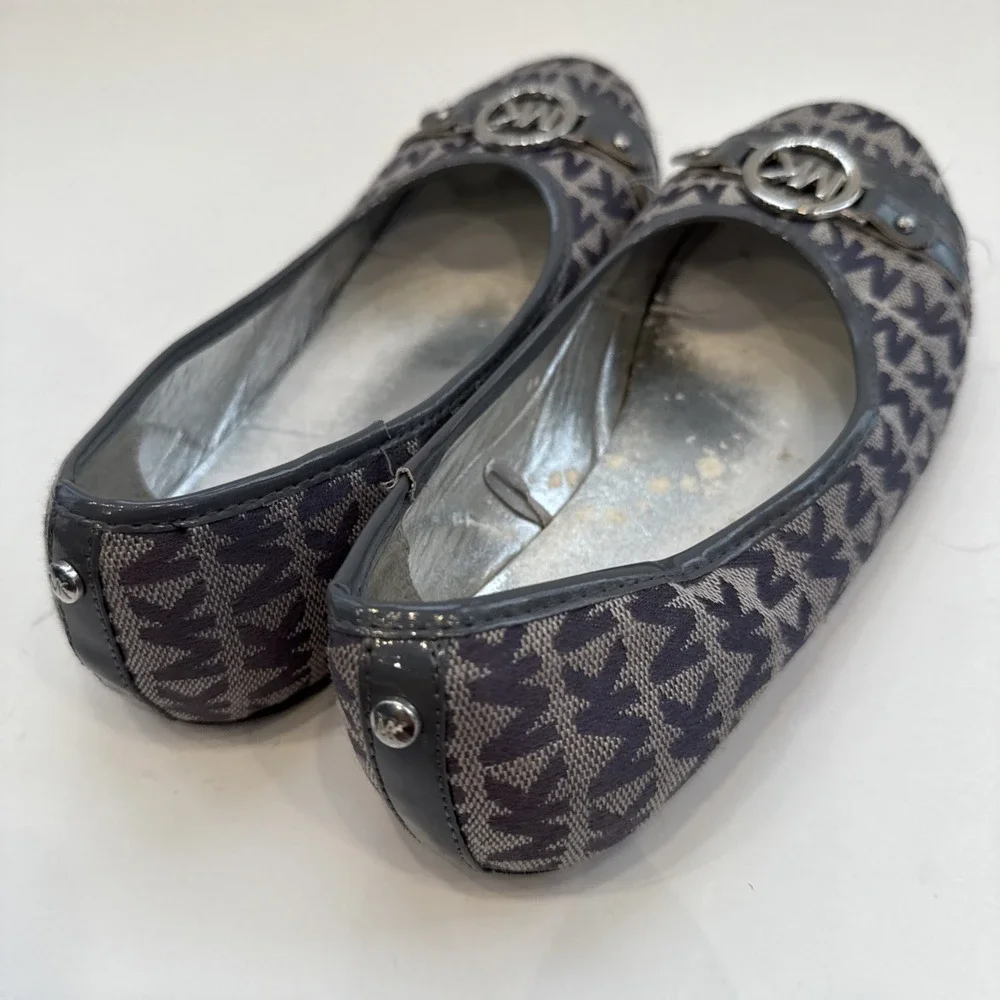 Michael Kors Tori Drew 2‎ Signature Tan Black Ballet Flats Girls Youth Size 3